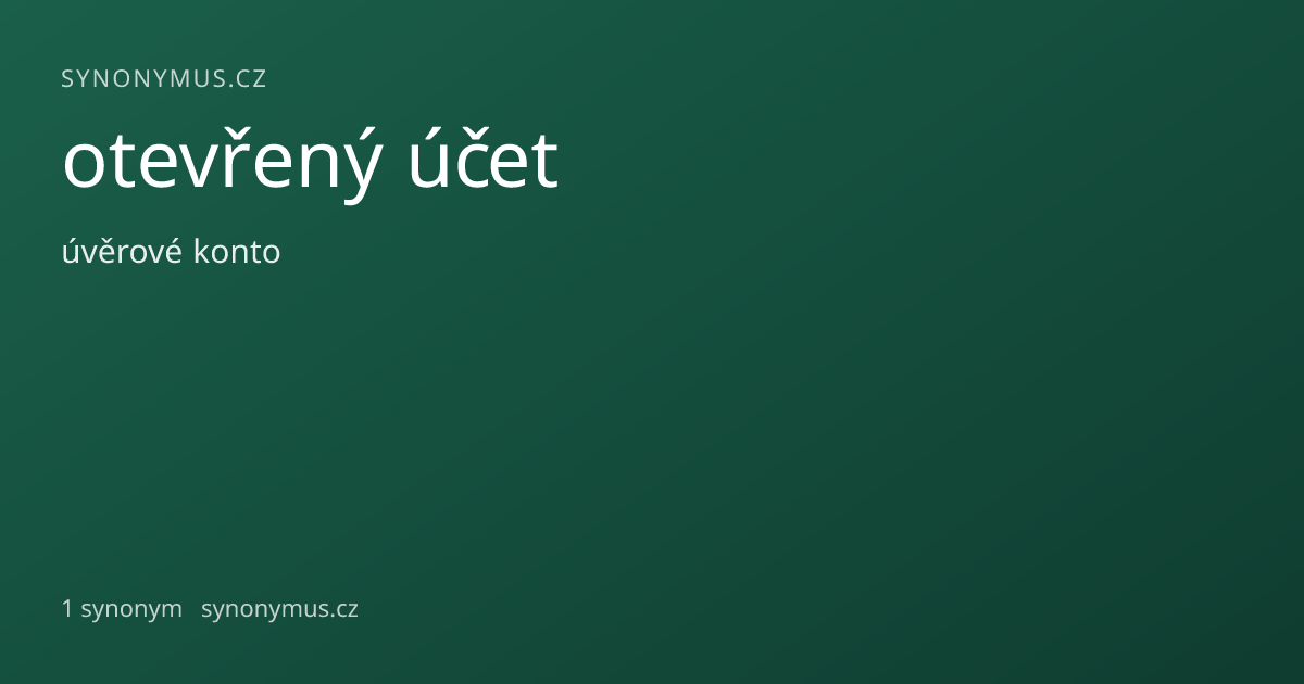 Náhled odkazu: otevřený účet