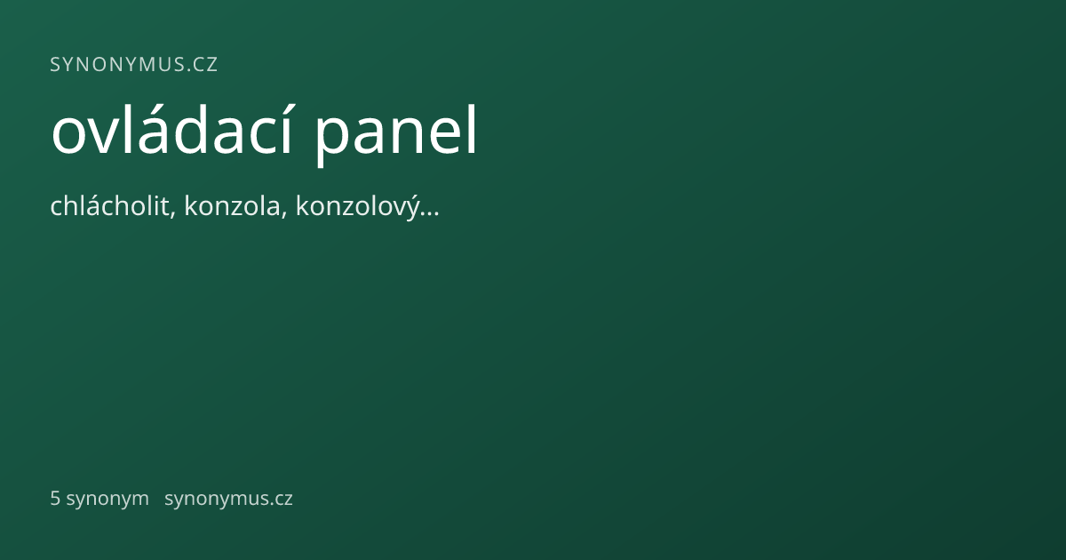 Náhled odkazu: ovládací panel