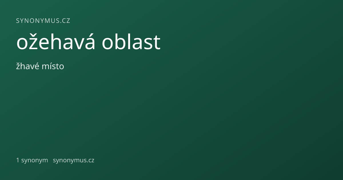 Náhled odkazu: ožehavá oblast