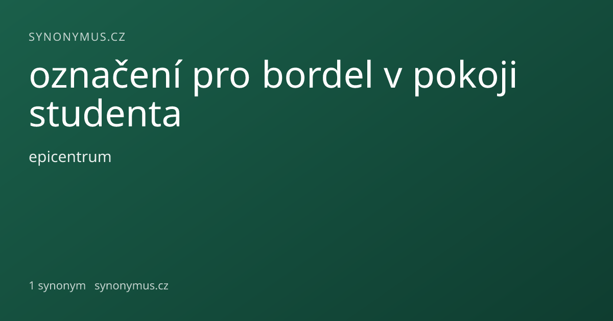 Náhled odkazu: označení pro bordel v pokoji studenta
