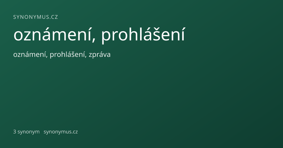 Náhled odkazu: oznámení, prohlášení