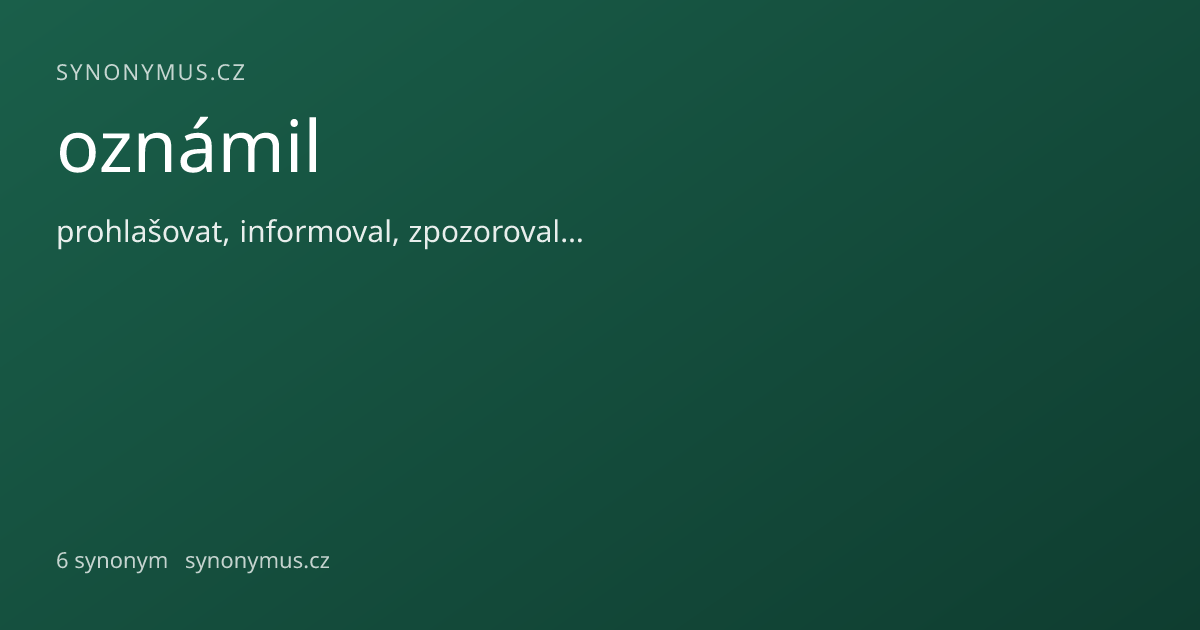 Náhled odkazu: oznámil