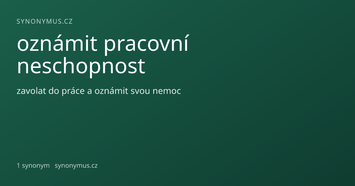 Náhled odkazu: oznámit pracovní neschopnost
