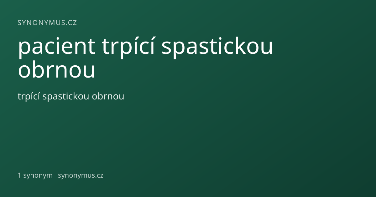 Náhled odkazu: pacient trpící spastickou obrnou