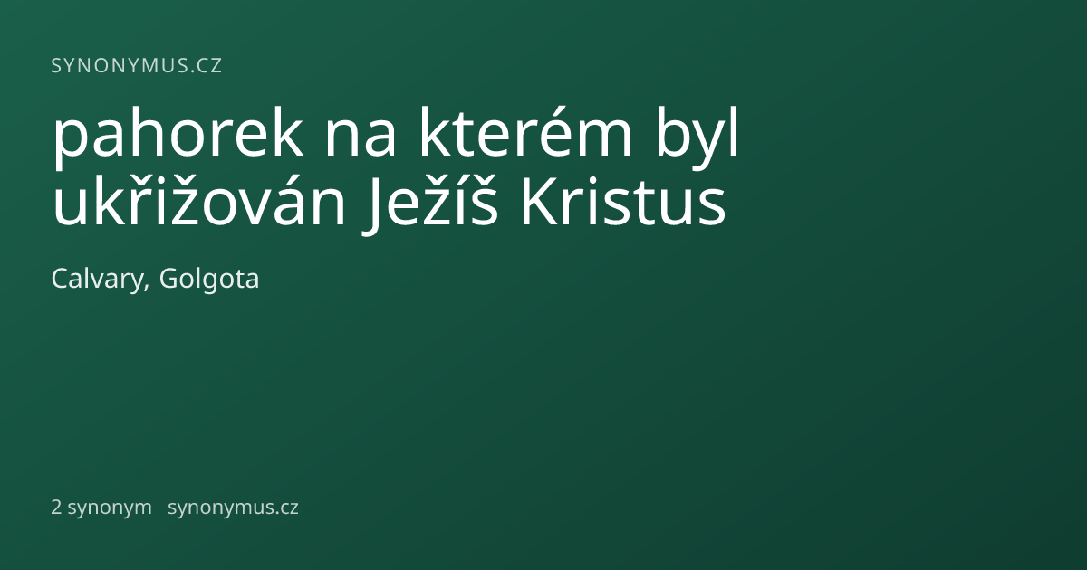Náhled odkazu: pahorek na kterém byl ukřižován Ježíš Kristus