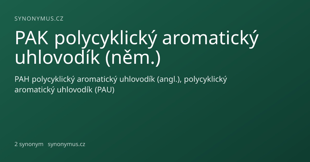 Náhled odkazu: PAK polycyklický aromatický uhlovodík (něm.)