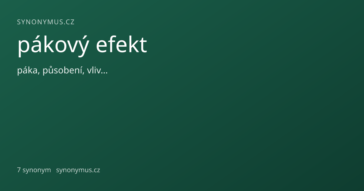 Náhled odkazu: pákový efekt