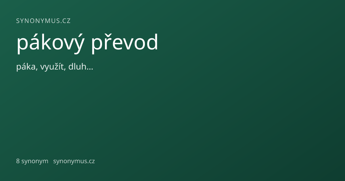 Náhled odkazu: pákový převod