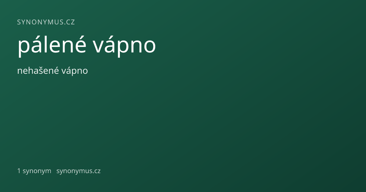 Náhled odkazu: pálené vápno