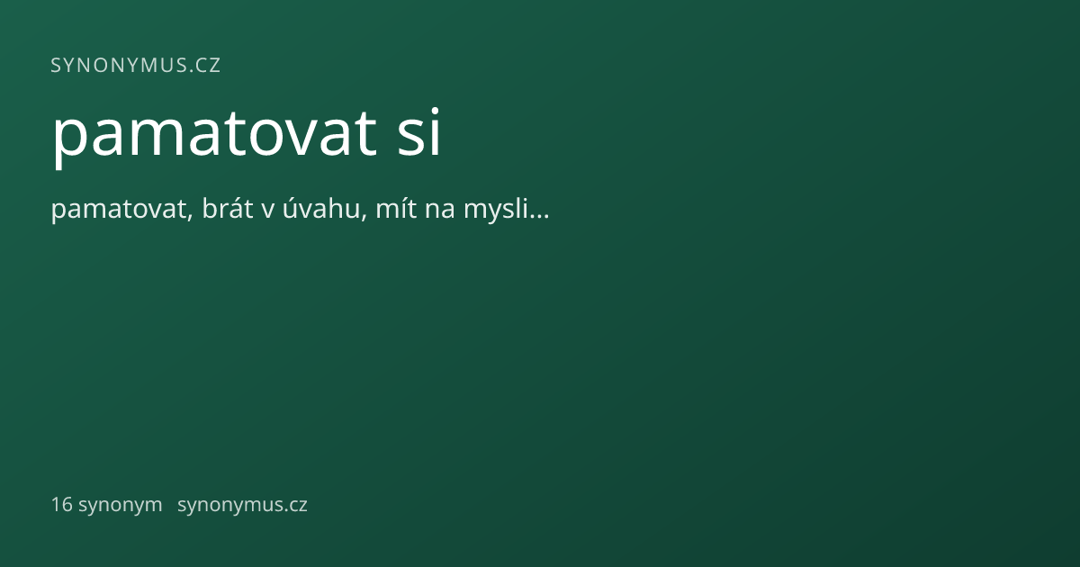 Náhled odkazu: pamatovat si