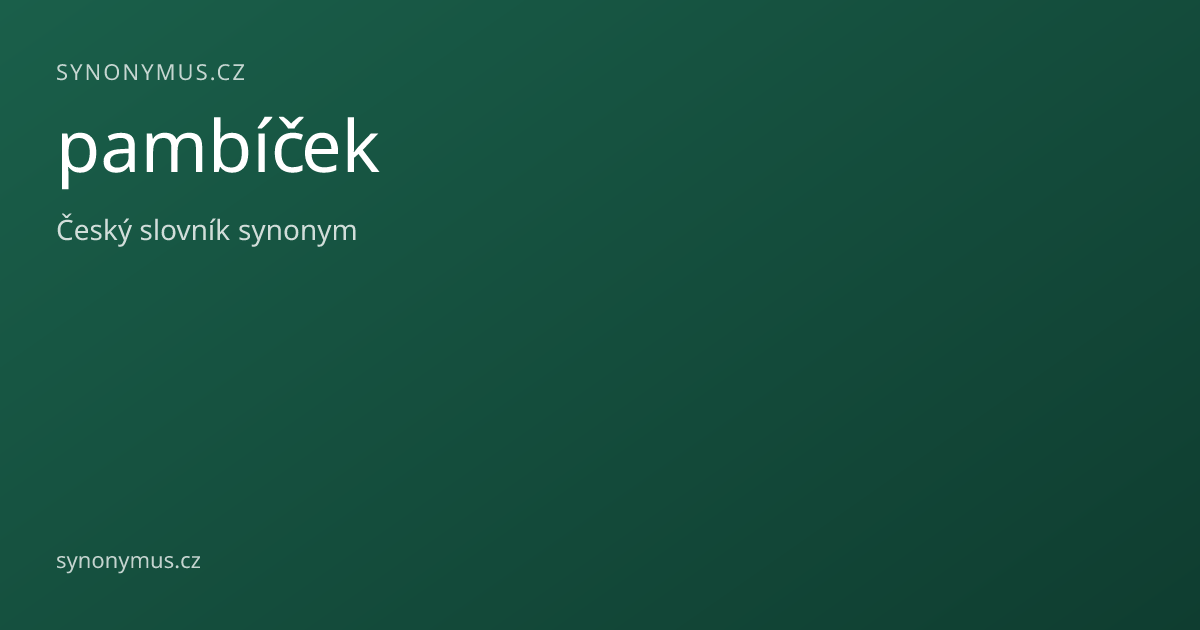 Náhled odkazu: pambíček