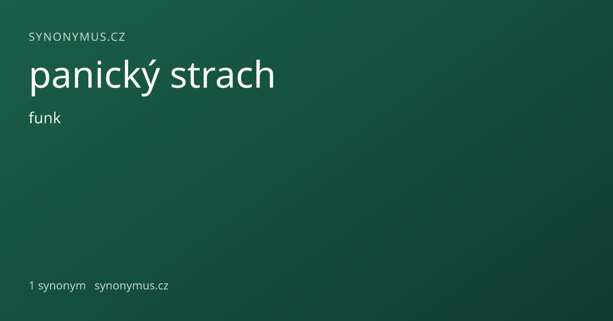 Náhled odkazu: panický strach