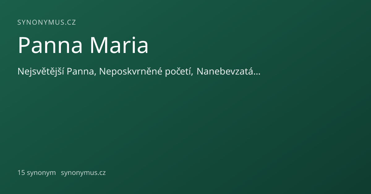 Náhled odkazu: Panna Maria