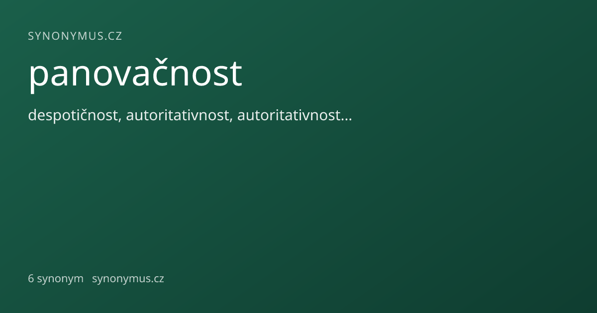 Náhled odkazu: panovačnost