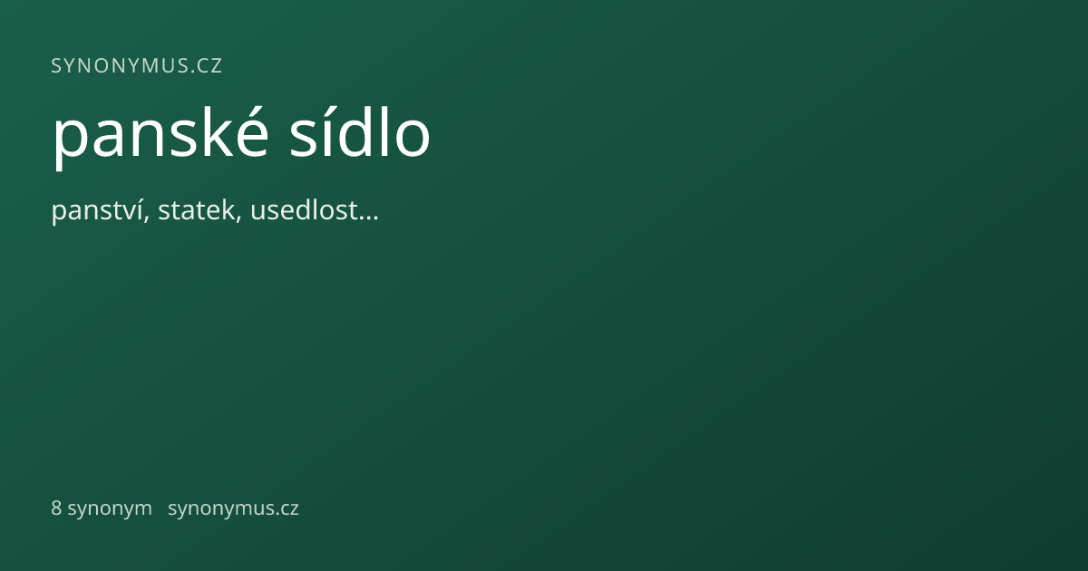 Náhled odkazu: panské sídlo