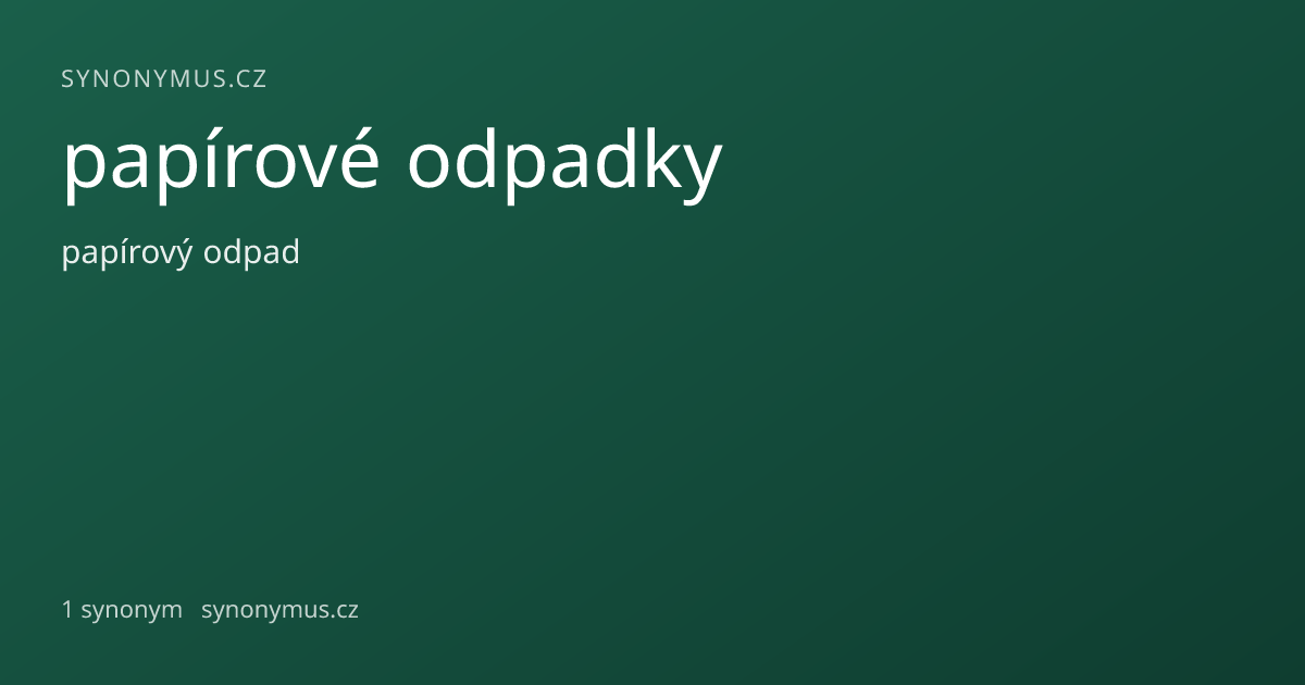 Náhled odkazu: papírové odpadky