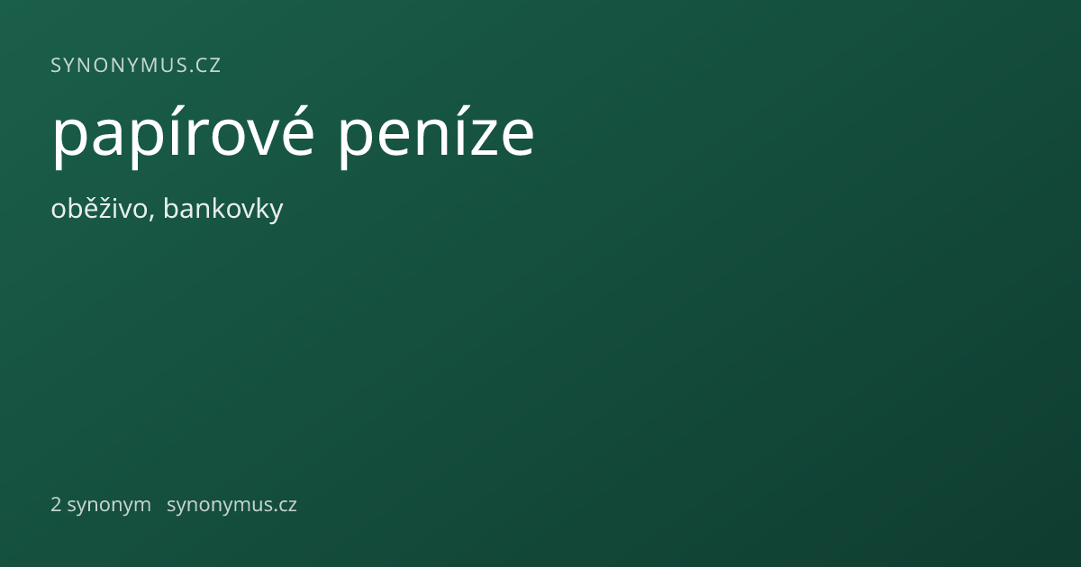 Náhled odkazu: papírové peníze