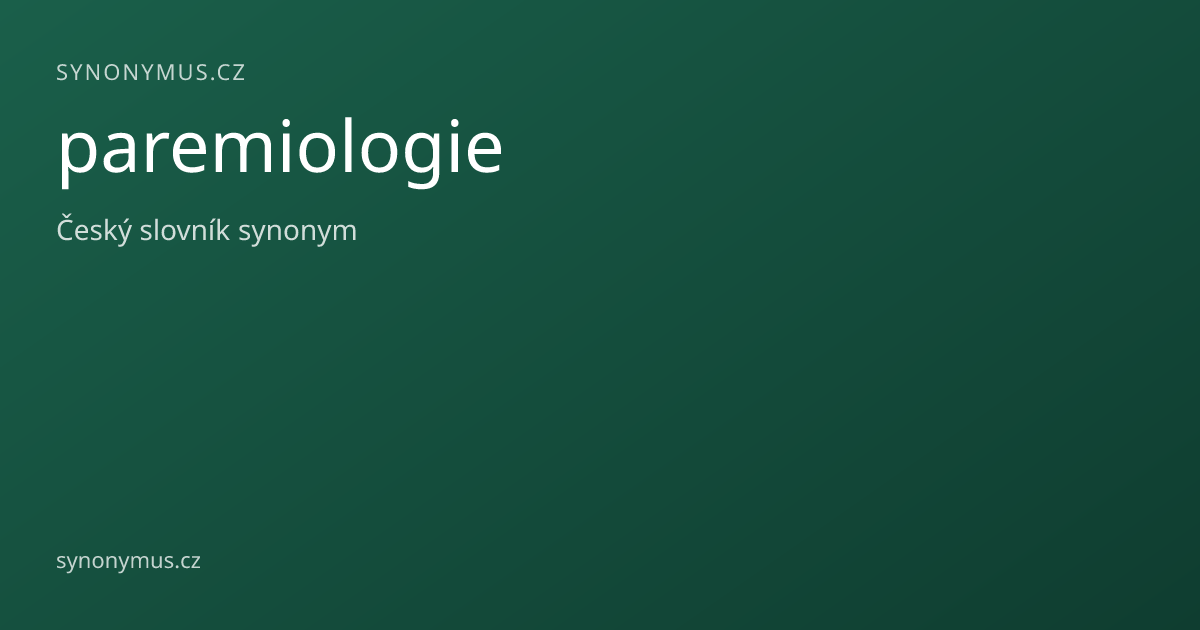 Náhled odkazu: paremiologie