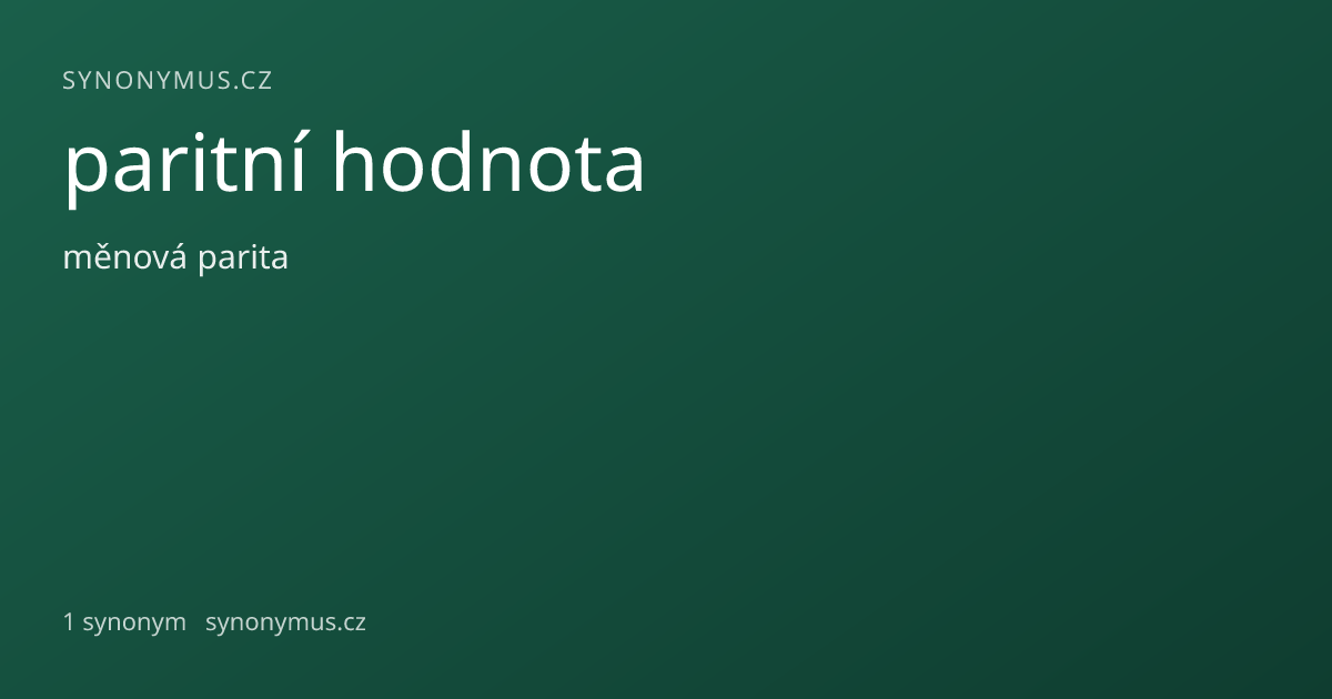 Náhled odkazu: paritní hodnota