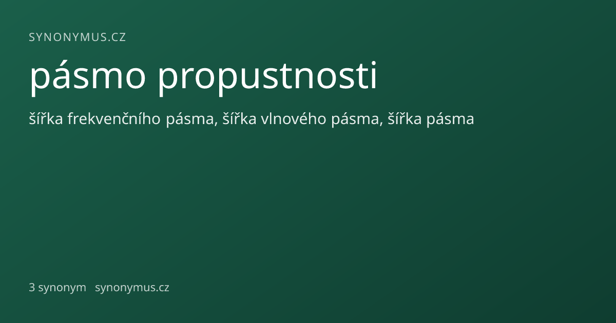Náhled odkazu: pásmo propustnosti