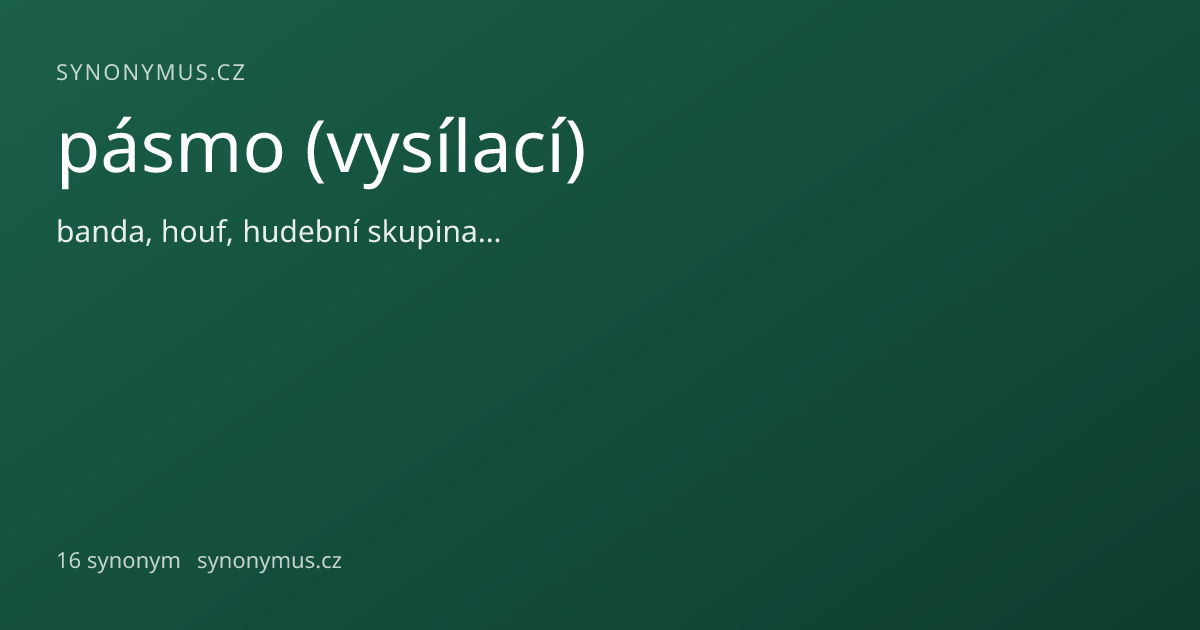 Náhled odkazu: pásmo (vysílací)