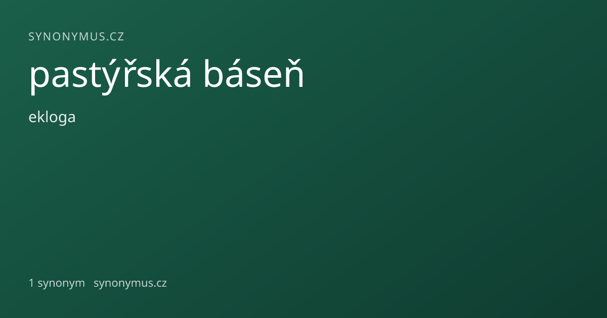 Náhled odkazu: pastýřská báseň