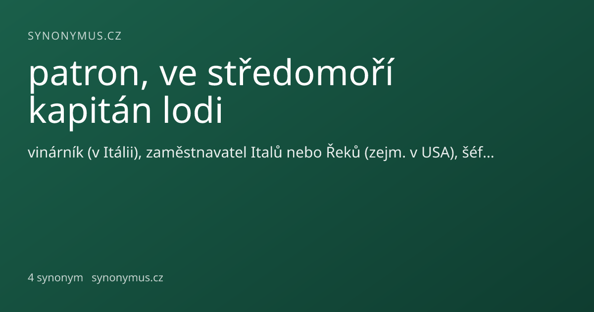 Náhled odkazu: patron, ve středomoří kapitán lodi