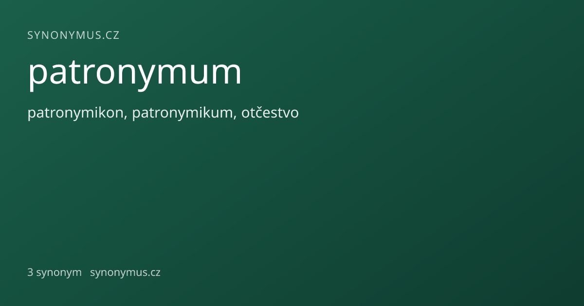 Náhled odkazu: patronymum