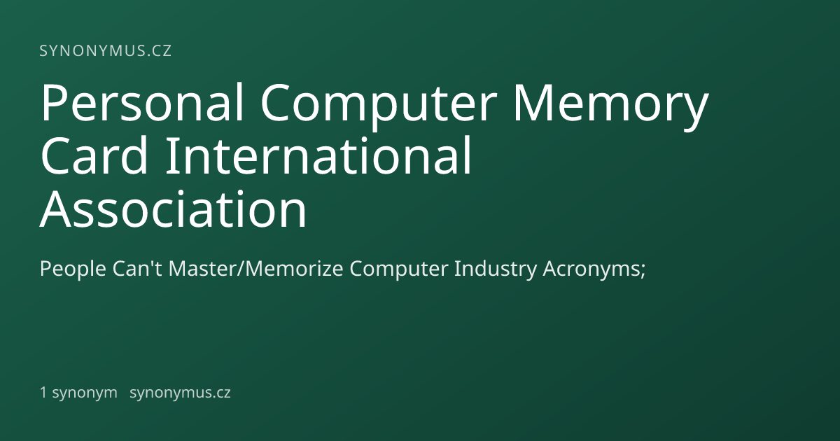 Náhled odkazu: Personal Computer Memory Card International Association