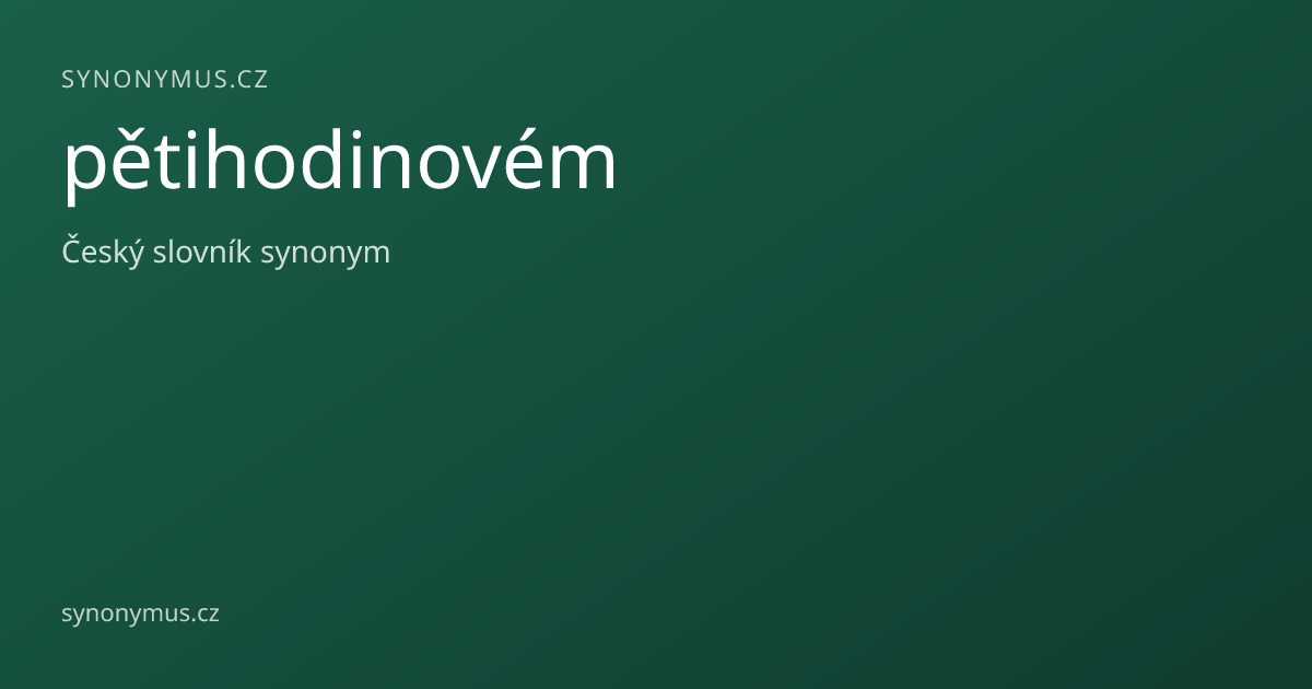 Náhled odkazu: pětihodinovém
