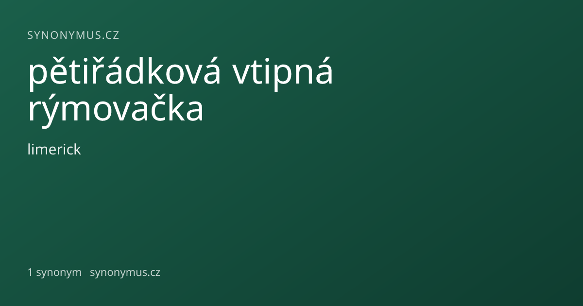 Náhled odkazu: pětiřádková vtipná rýmovačka