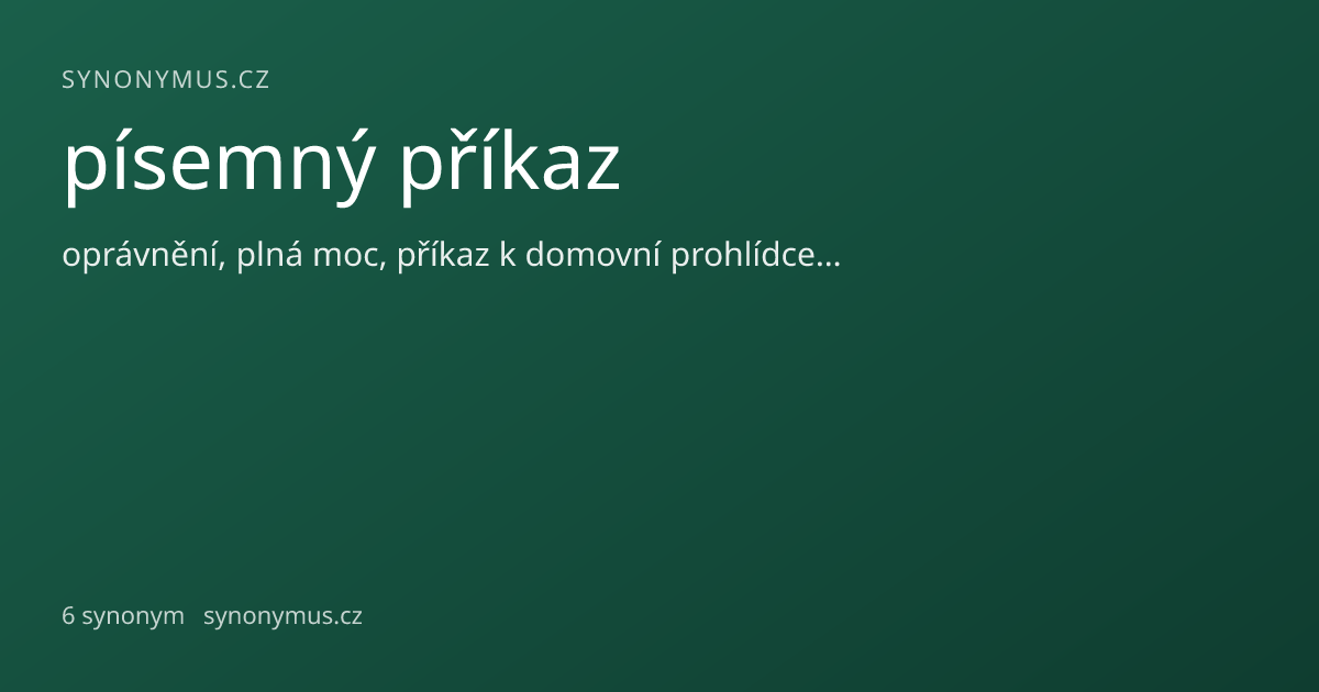 Náhled odkazu: písemný příkaz