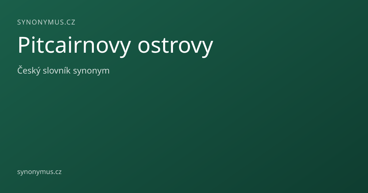 Náhled odkazu: Pitcairnovy ostrovy