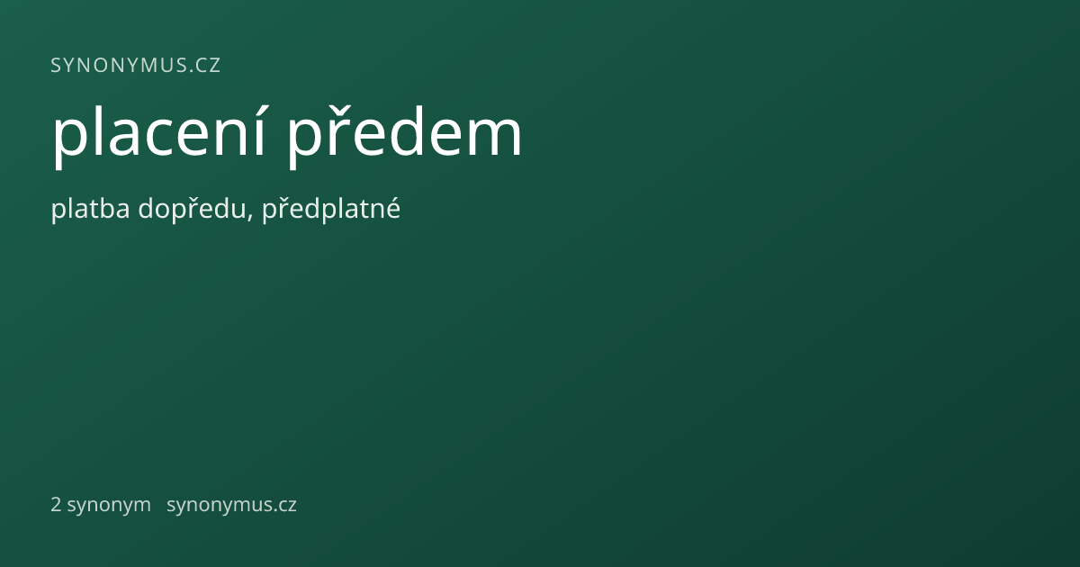 Náhled odkazu: placení předem