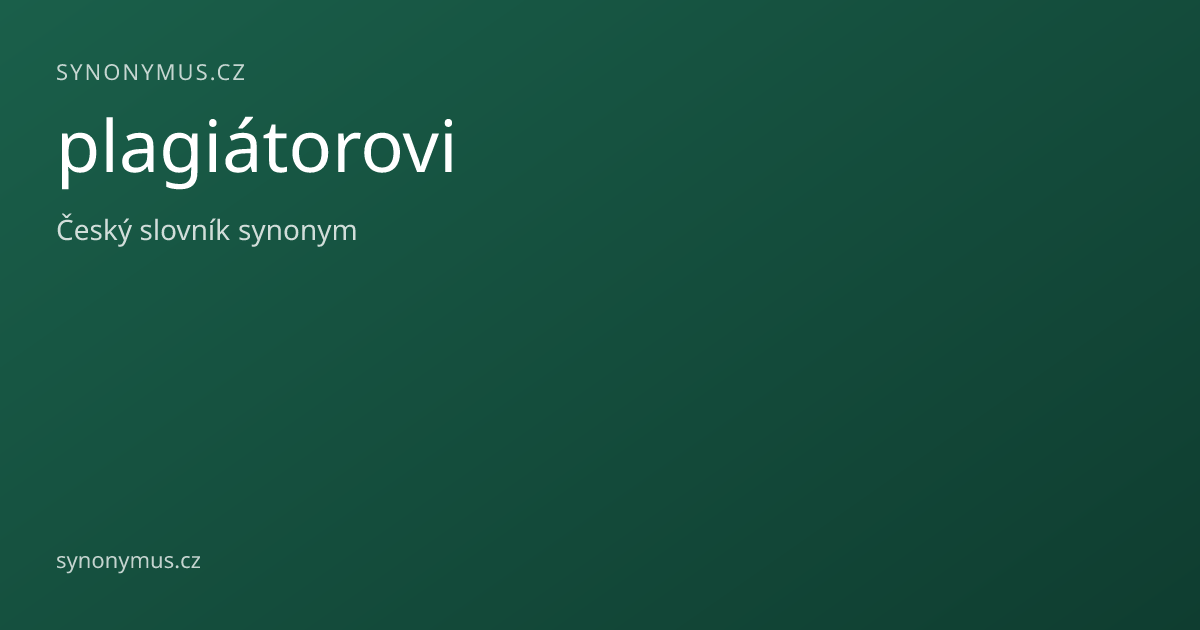 Náhled odkazu: plagiátorovi