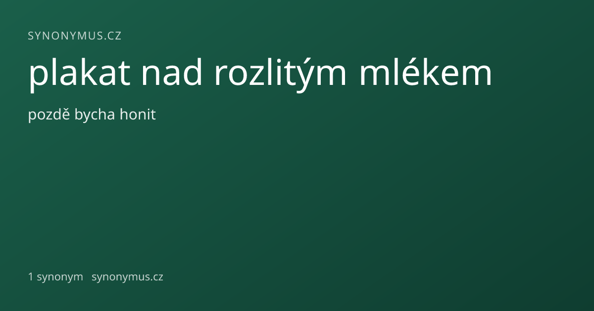 Náhled odkazu: plakat nad rozlitým mlékem