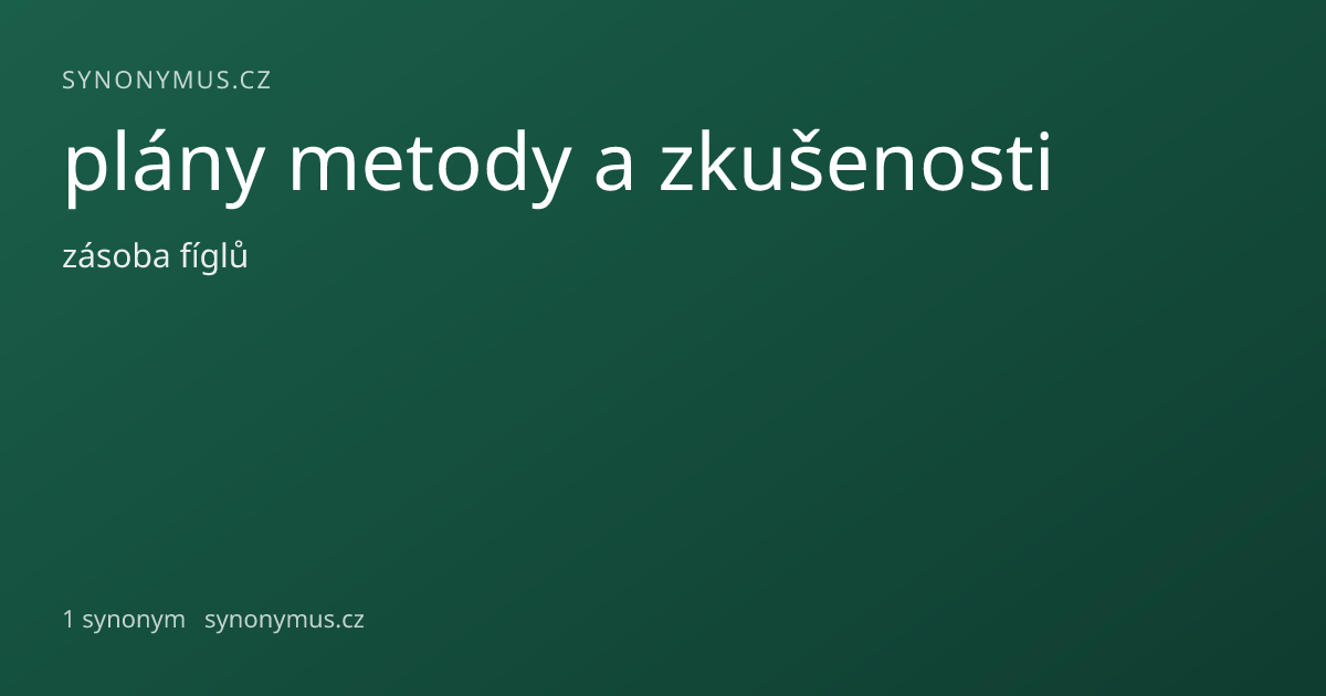Náhled odkazu: plány metody a zkušenosti