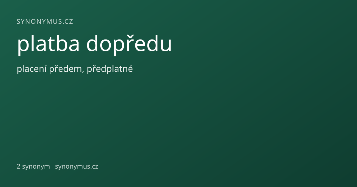 Náhled odkazu: platba dopředu
