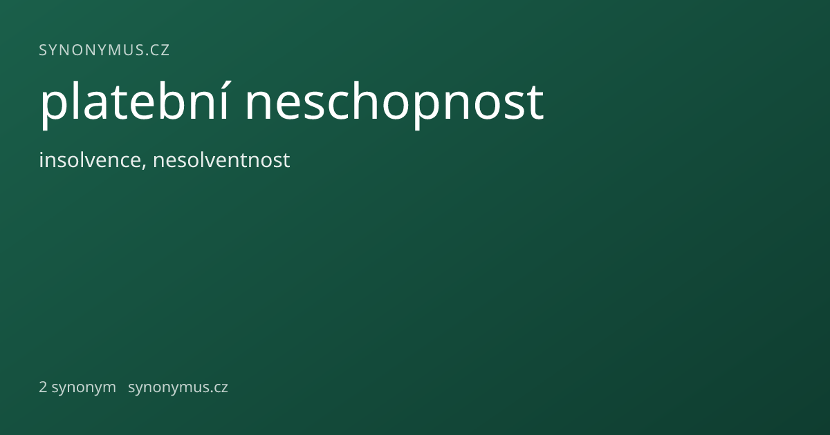 Náhled odkazu: platební neschopnost