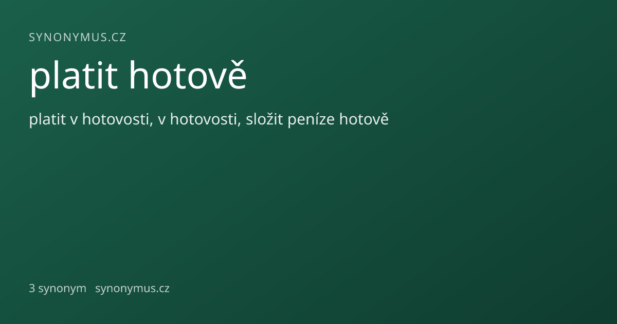 Náhled odkazu: platit hotově