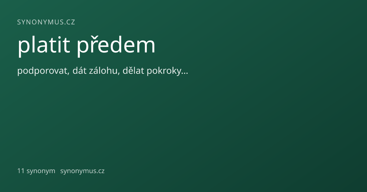 Náhled odkazu: platit předem