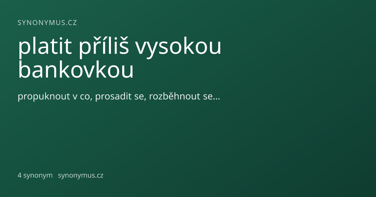 Náhled odkazu: platit příliš vysokou bankovkou