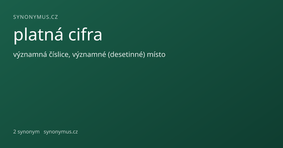Náhled odkazu: platná cifra