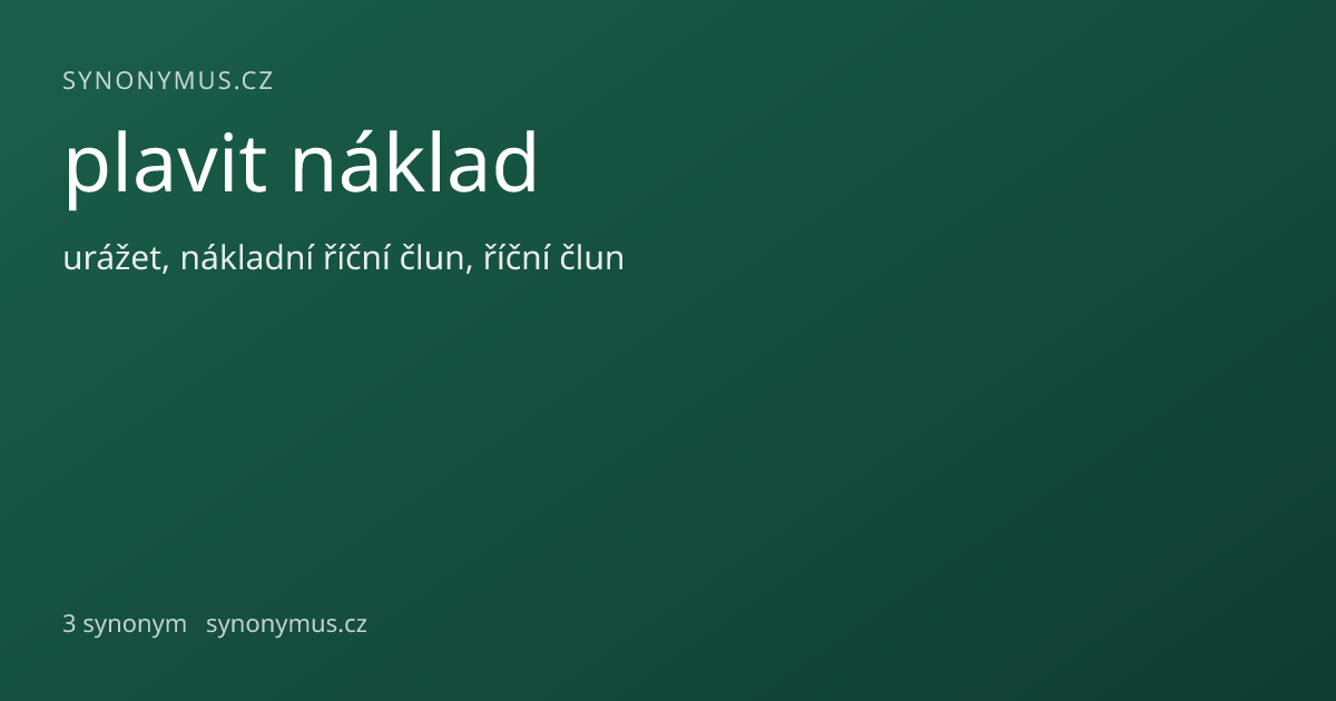 Náhled odkazu: plavit náklad