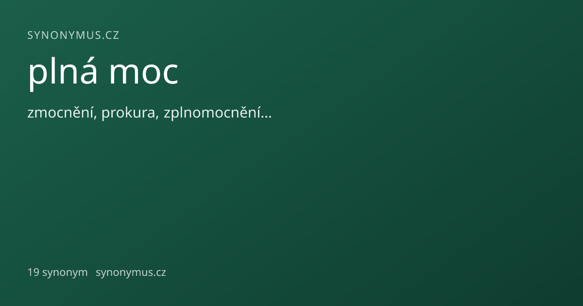 Náhled odkazu: plná moc