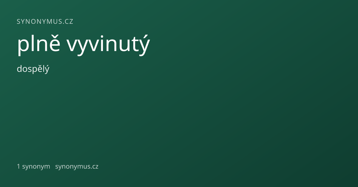 Náhled odkazu: plně vyvinutý
