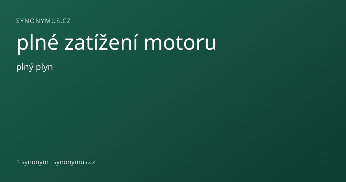 Náhled odkazu: plné zatížení motoru