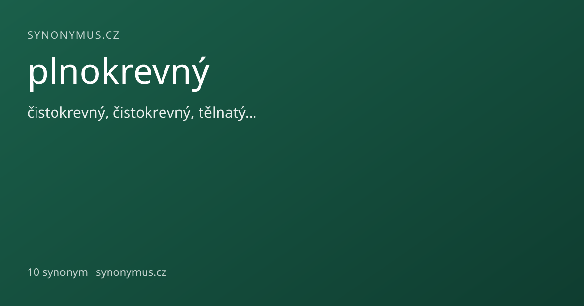 Náhled odkazu: plnokrevný