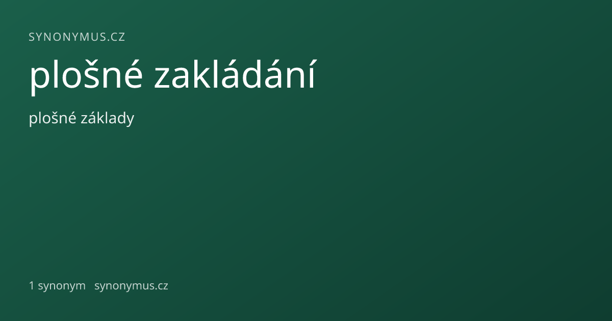 Náhled odkazu: plošné zakládání