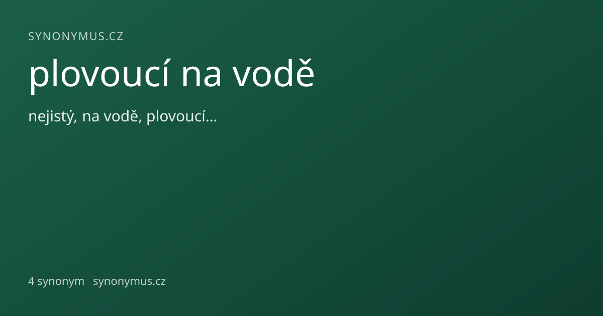 Náhled odkazu: plovoucí na vodě